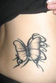 waist simple butterfly tattoo pattern