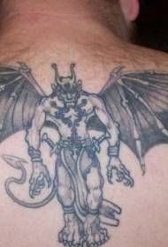 zurück geflügelte Dämon Tattoo Muster
