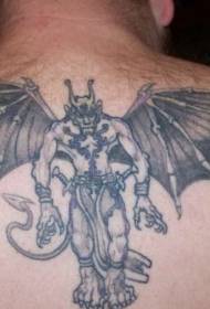 modello tatuaggio demone alato posteriore
