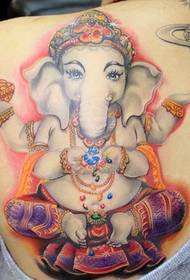flaming pearly elephant tattoo pattern