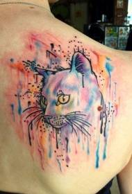 azu girl watercolor style cat tatu igba