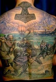 Toe faʻataʻitaʻi Viking warrior i le faʻataʻitaʻiga tattoo tattoo