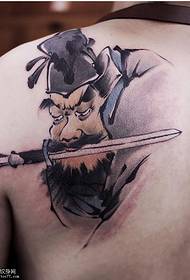 nugaros spalvos rašalo portreto tatuiruotės raštas