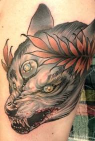 vissza a titokzatos design festett véres vadállat tetoválás mintával