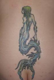 lauoho ʻulaʻula Mermaid back tattoo pattern