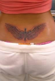 pasu křídla a kříž tetování vzor