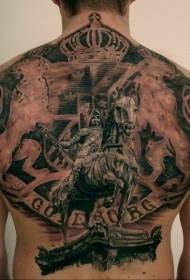 Înapoi visând superb model de tatuaj războinic britanic