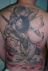 Back Exciting Japanese Tattoo Pattern