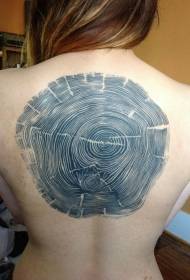 muguras vēsā stumbra ikgadējā gredzena tetovējuma shēma