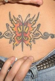 modello di tatuaggio farfalla arancione posteriore