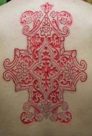 Modello di tatuaggio totem di fiori di carne con taglio posteriore