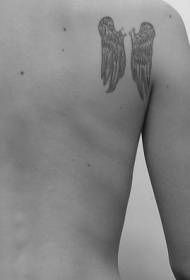 back black small Wings tattoo pattern