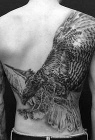 back dreamy black eagle tattoo pattern