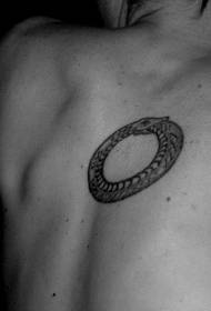Patrón de tatuaje de serpe como anel de volta