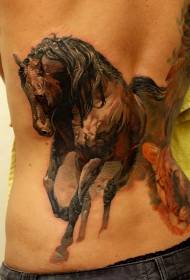 modèle de tatouage de cheval de style aquarelle