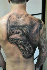 mburi pola tato gorila ireng lan putih sing apik banget