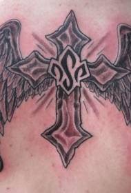 zadné krížové krídla a symbol tetovania