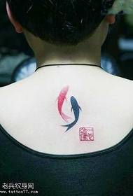 modello di tatuaggio di pesce posteriore
