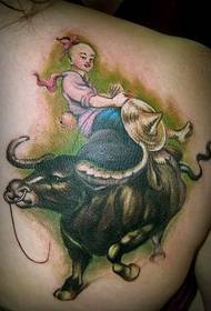 tatuaggio della mucca da pastore personalità posteriore 77662-tatuaggio di morte oscura europea 77663-tatuaggio della personalità sette peccato piuma nera schiena 77663