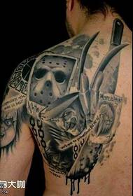 Modello di tatuaggio Black Friday a macchina posteriore