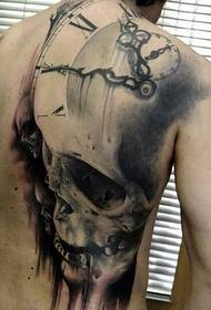 Back Time Clock Tattoo Pattern