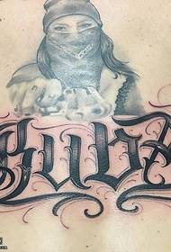 modello di tatuaggio personaggio eroico posteriore 77920 - Modello di tatuaggio tatuaggio creativo posteriore