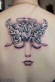 back beauty facial features tattoo pattern