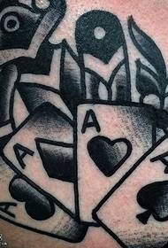 Rückenstich Poker Tattoo Muster