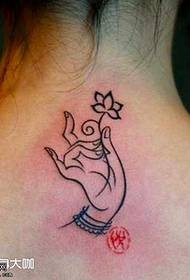 modello tatuaggio mano loto posteriore