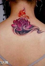 Terug Lotus Fire Tattoo patroon