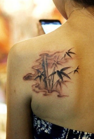 Muste tyyli bambu persoonallisuus tatuointi