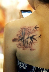 Tatuaggio di personalità in bambù stile inchiostro