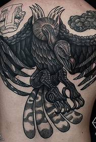 patró de tatuatge d'àguila calva al darrere