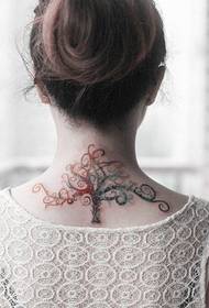 beauty back ທີ່ສວຍງາມຮູບແບບ tattoo ຕົ້ນໄມ້ elf