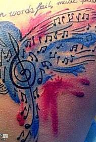 back note tattoo pattern