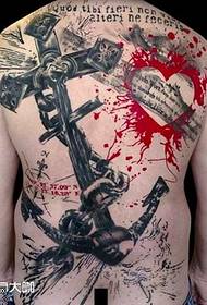 Back Cross anker tattoo patroon
