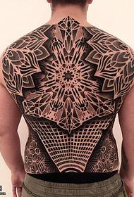 背部艺术梵花纹身图案