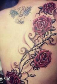 likod ng magandang pattern ng tattoo ng rosas