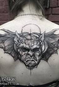 mtindo wa nyuma wa mtindo wa Batman tattoo ya zamani