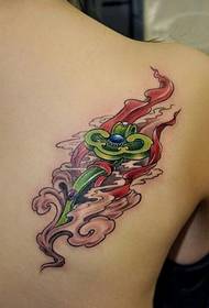 Modello di tatuaggio Ruyi di colore posteriore per ragazze