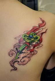 Meisjes rug kleur Ruyi tattoo patroon