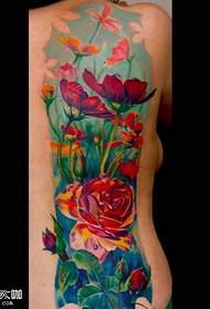 leđa cvijet tetovaža uzorak