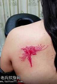 Back Side Flower Tattoo Pattern