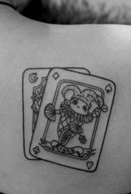 Γυναικεία πίσω μαύρο και άσπρο τατουάζ μοτίβο πόκερ