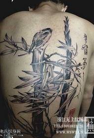回竹鳥紋身圖案
