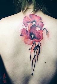 прекрасан гламурозан цвјетни узорак тетоваже краљежнице