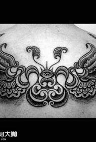 rygg blomma vinstock tatuering mönster