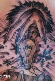 Modello di tatuaggio a mano lampadina