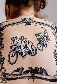tillbaka ett tatueringmönster för cykelloppet