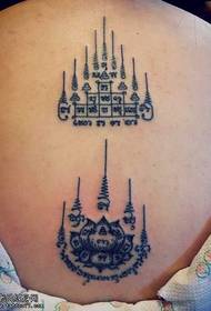 modello classico del tatuaggio del tatuaggio tailandese posteriore